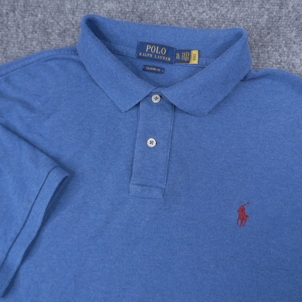 Polo Ralph Lauren Polo Shirt Mens XL Blue Classic Fit Short Sleeve Red Pony